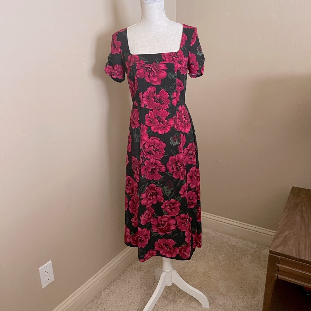 Leith floral midi dress